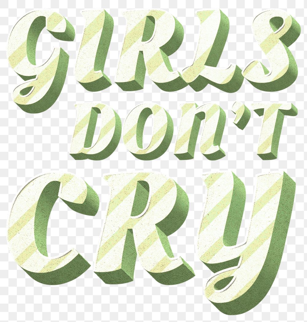 Striped typography polka dot png girls don't cry