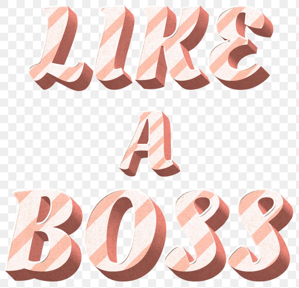 Png like a boss word candy cane typography