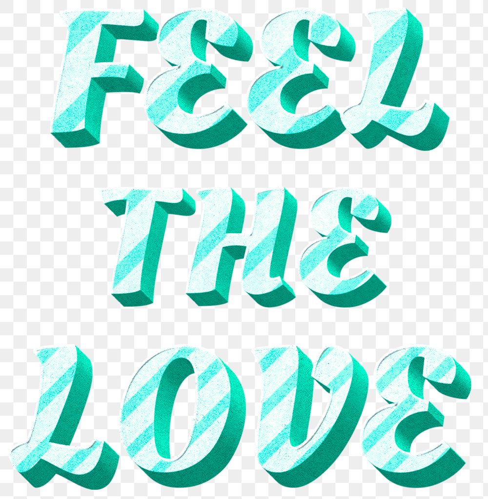 Png 3d vintage clipart word feel the love