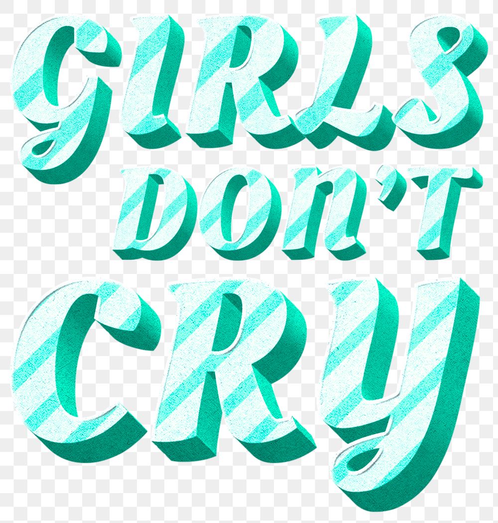 Png 3d vintage clipart word girls don't cry