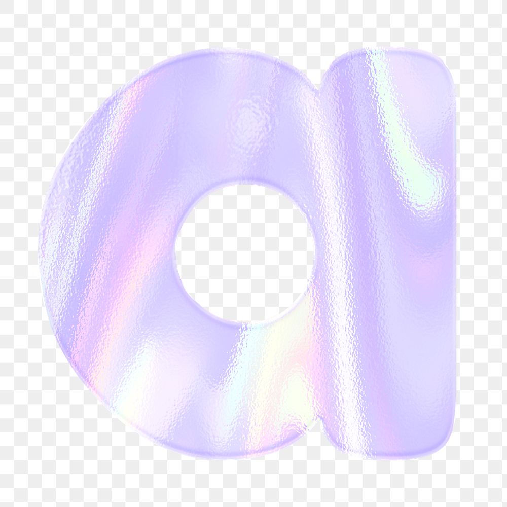 Alphabet a png sticker shiny holographic pastel typography