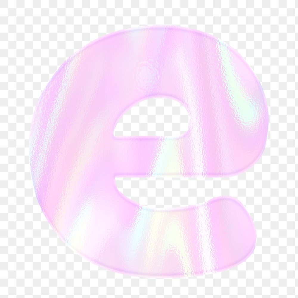 Alphabet letter e png sticker shiny holographic pastel typography
