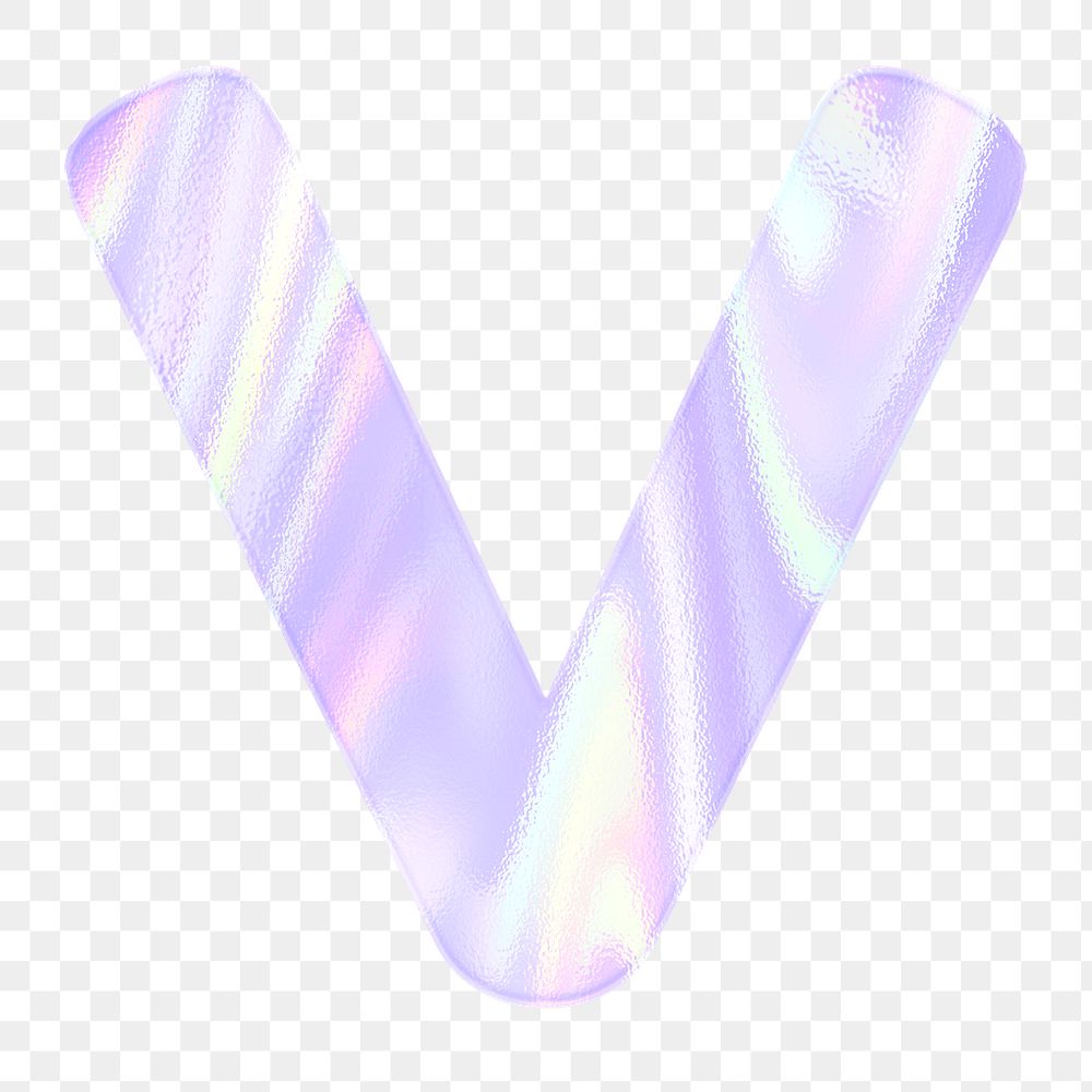 Shiny letter V png alphabet sticker