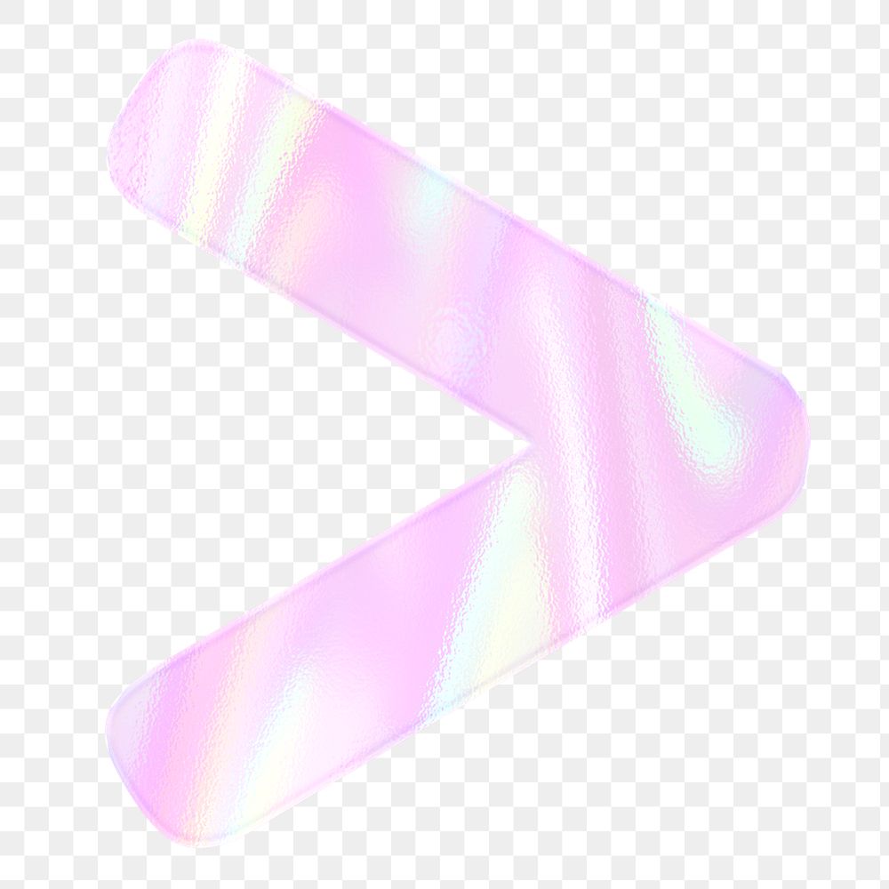 Holographic pastel angle bracket png sticker pink symbol