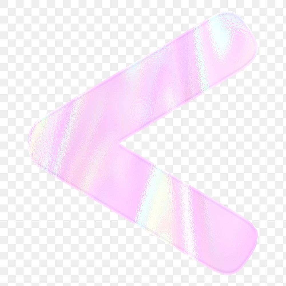 Shiny angle bracket sticker png holographic pink pastel