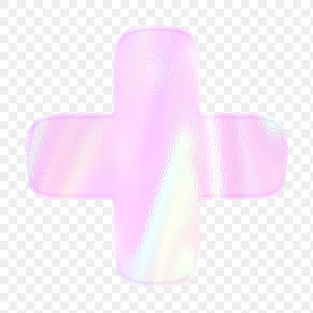 Plus sign sticker png pastel holographic