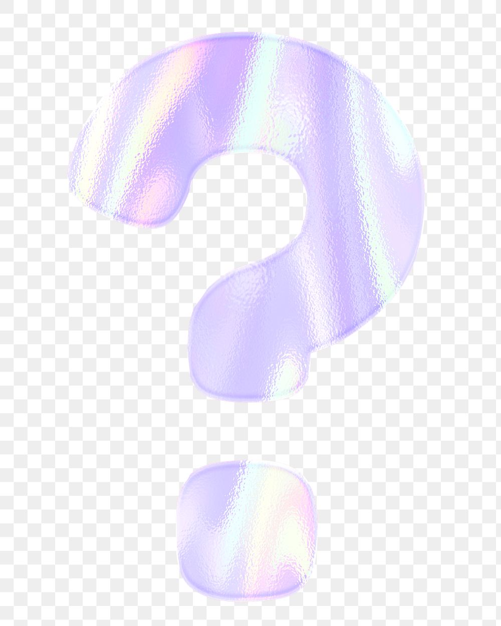 Shiny question mark sticker png holographic pastel purple