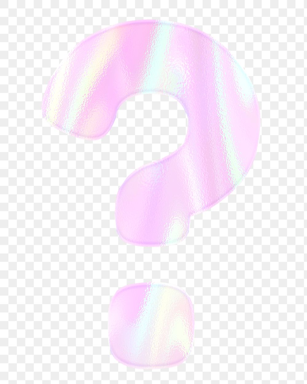 Holographic pastel question mark png sticker pink symbol