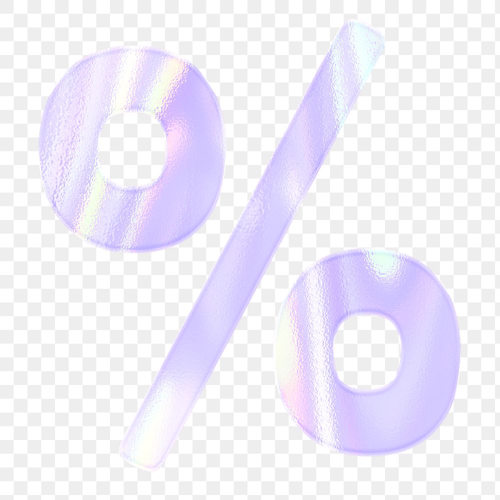 Percent symbol sticker png pastel holographic