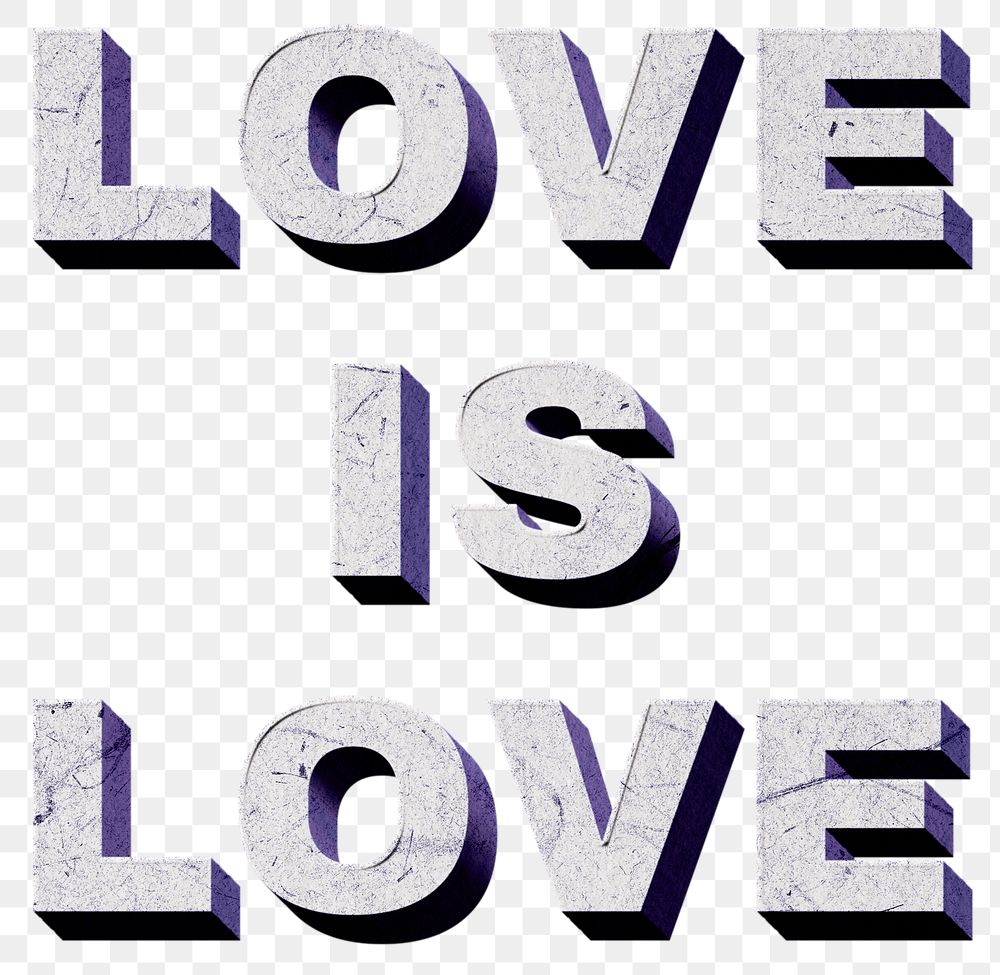 Love Is Love purple png quote paper texture