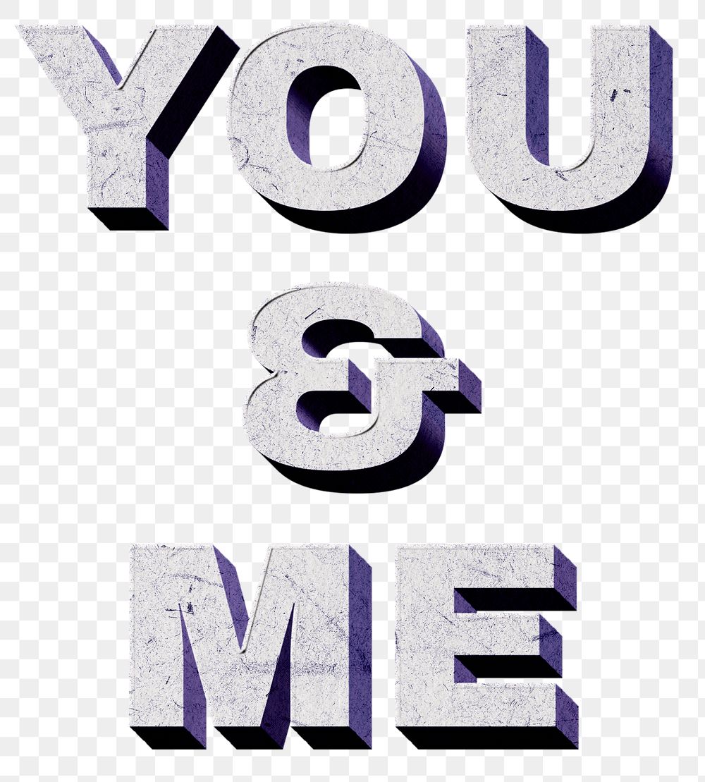You & Me purple png quote paper texture