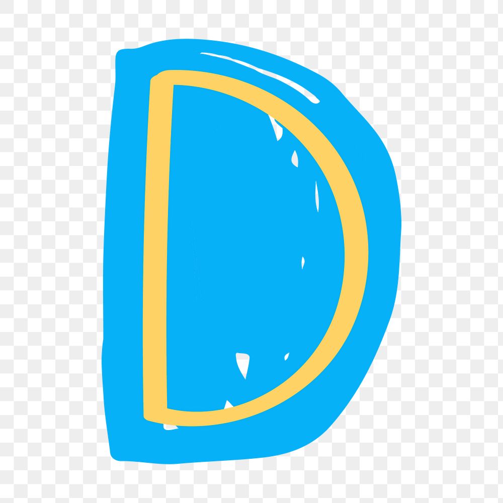 Doodle letter D png typography