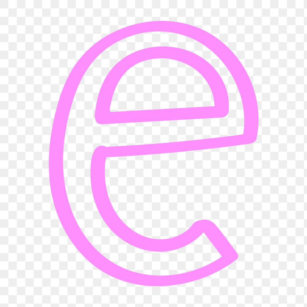 Png letter E doodle typography