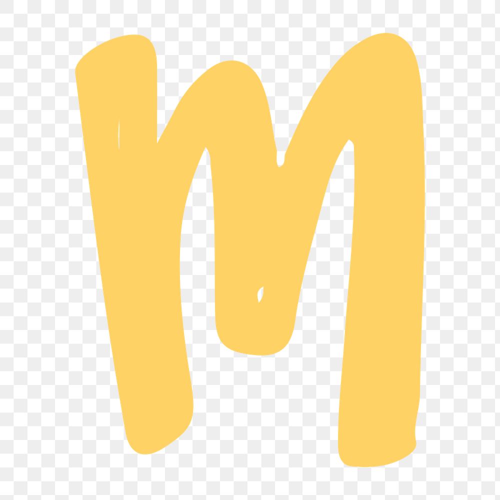 Doodle letter M png typography