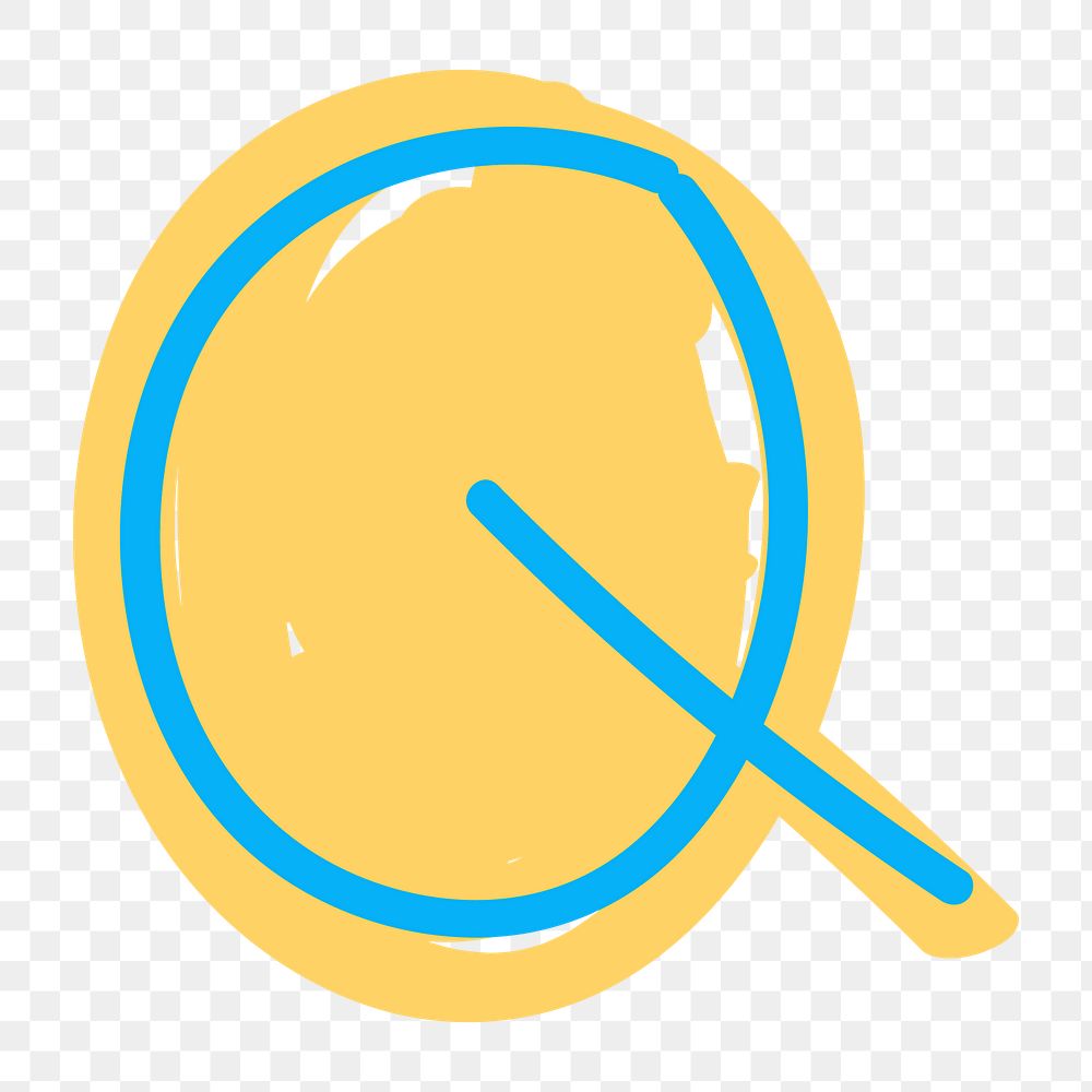 Letter Q png doodle typography
