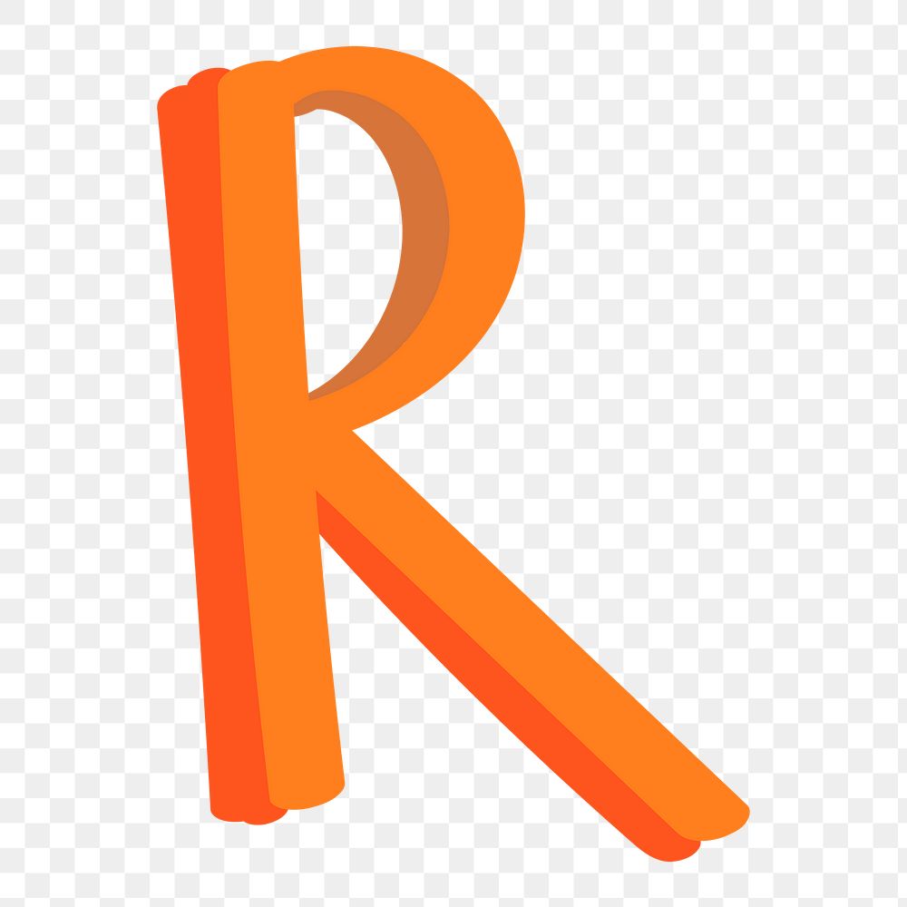 Letter R png doodle typography