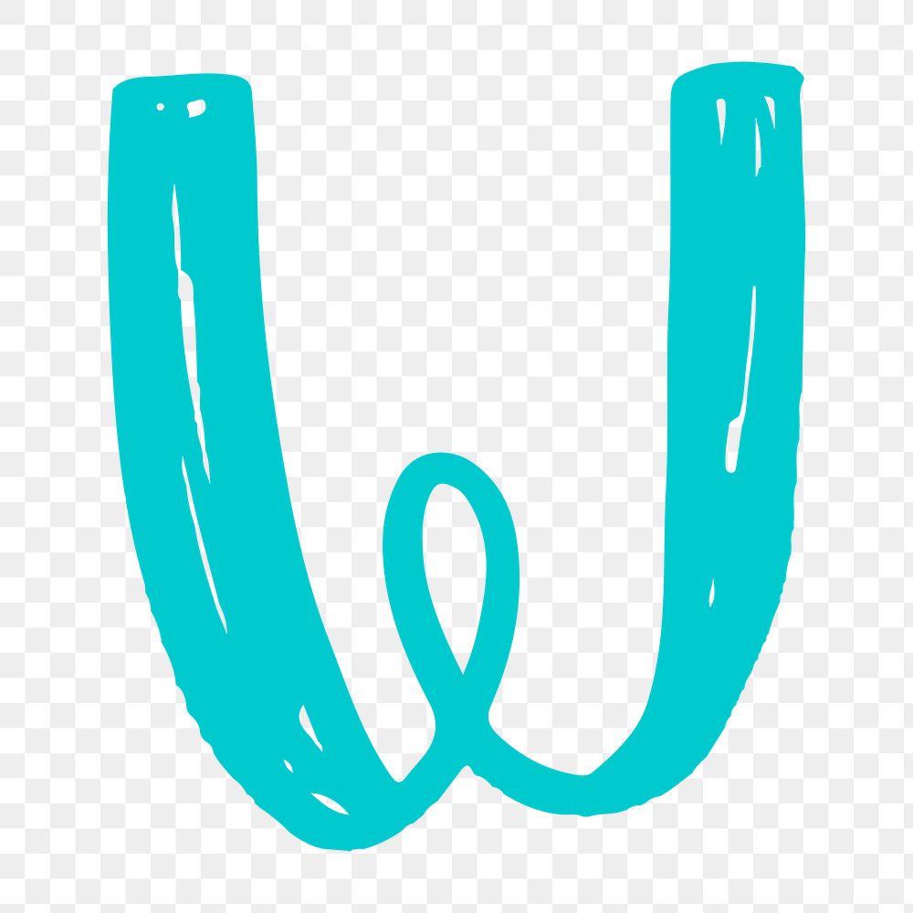 Letter W hand drawn png typography