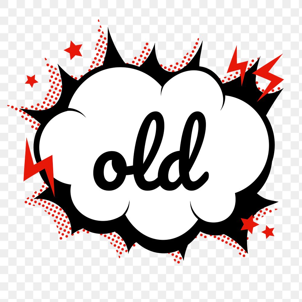 Png old word speech bubble comic clipart