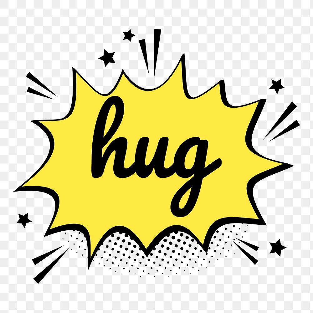 Png hug word comic calligraphy