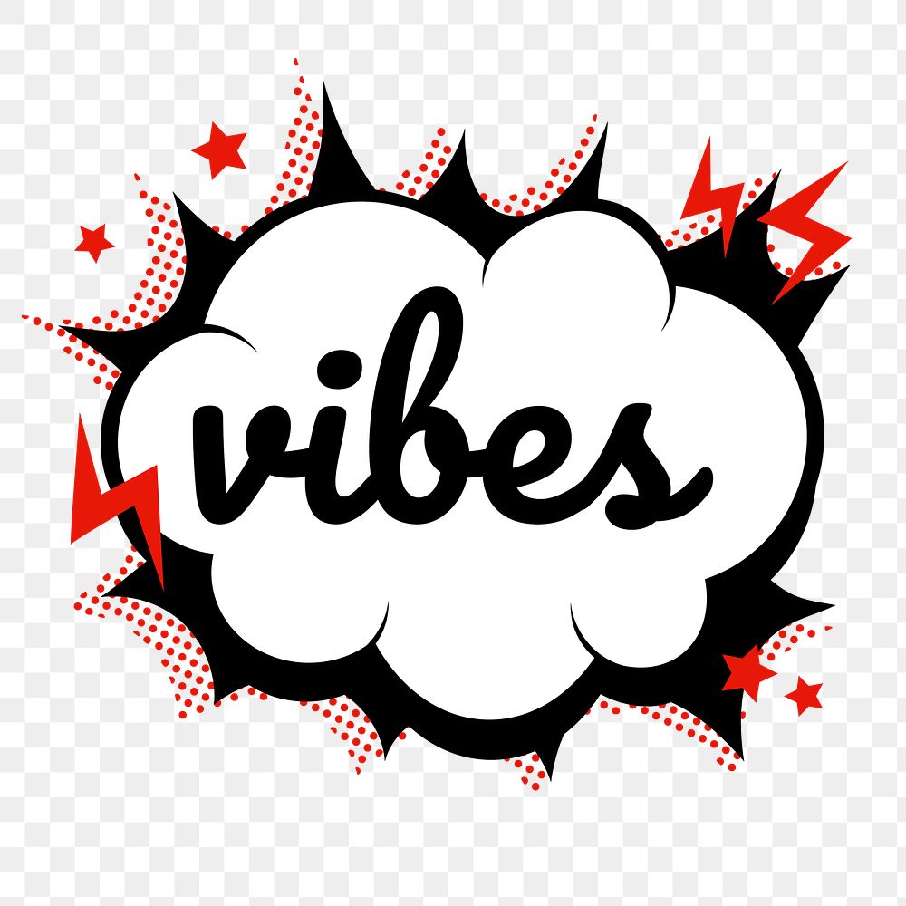 Png vibes word speech bubble comic clipart