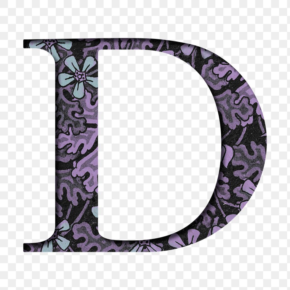 Vintage png letter D typography