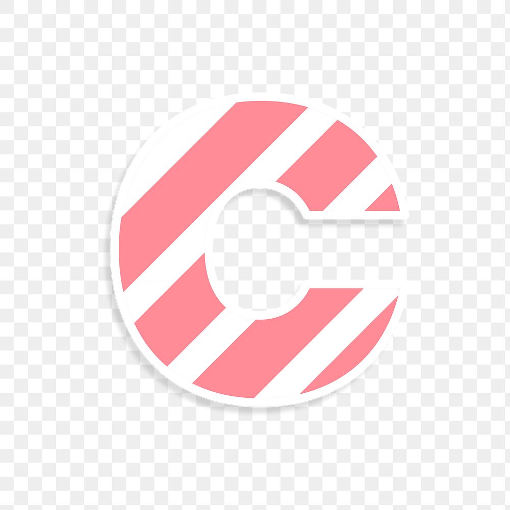 Png letter c striped font | Premium PNG Sticker - rawpixel