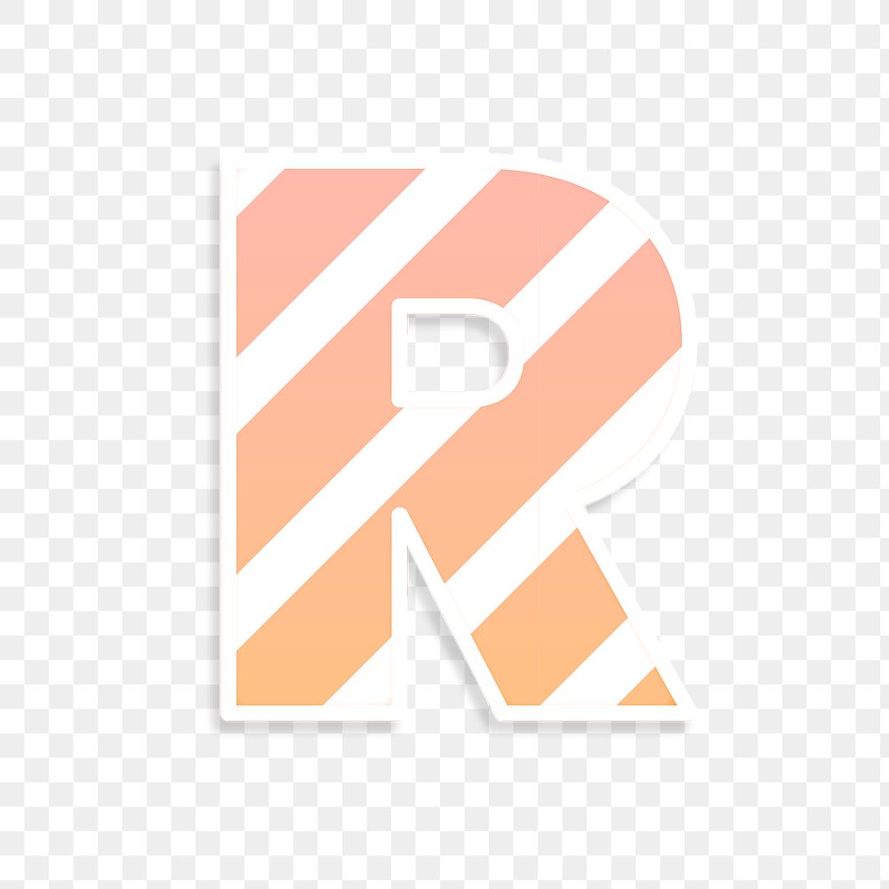 Png letter r striped font