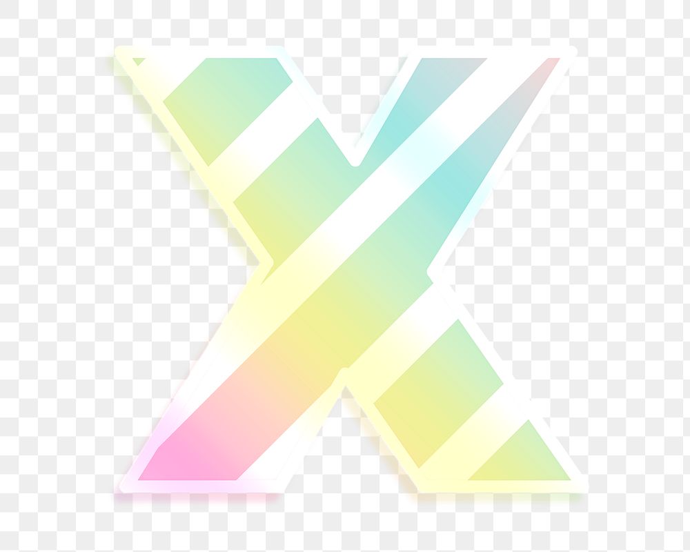 Png letter x rainbow gradient