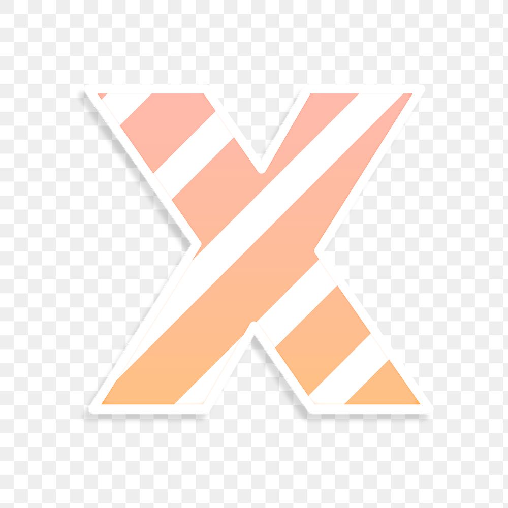 Png letter x striped font