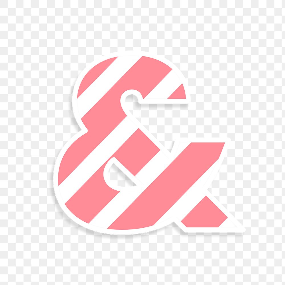 Pink ampersand symbol png typography