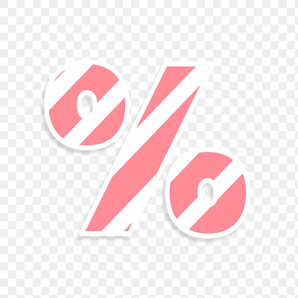 Pink percentage sign png typography