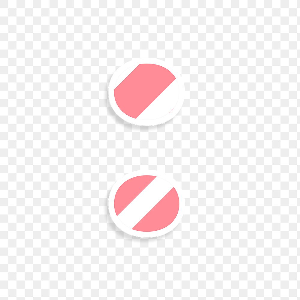 Pink colon symbol png typography
