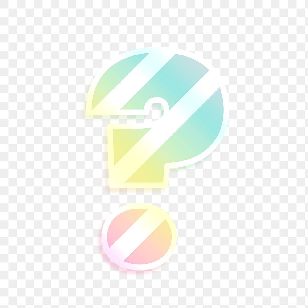 Png question mark typography rainbow strip pattern