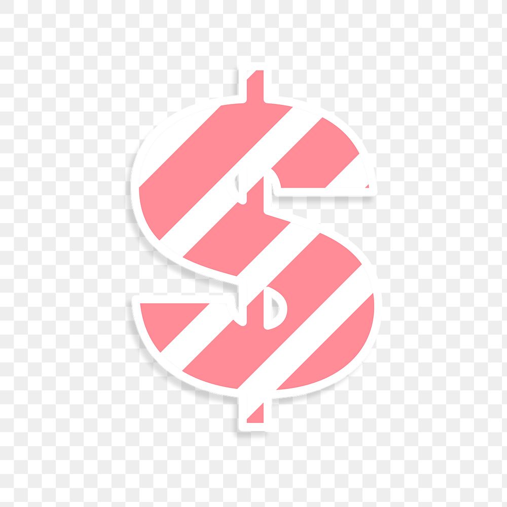 Pink dollar sign png typography