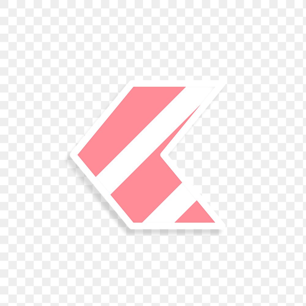 Pink less than symbol png typography