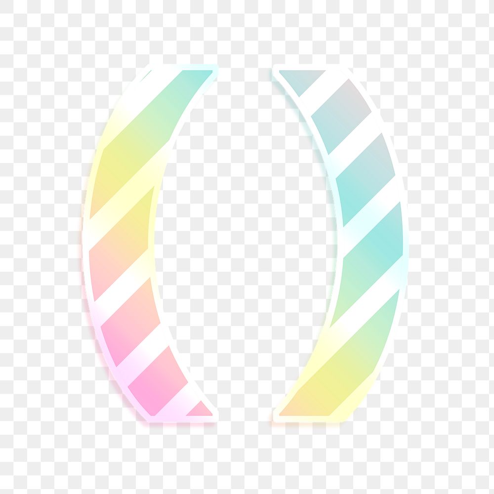 Png parenthesis sign rainbow gradient typography