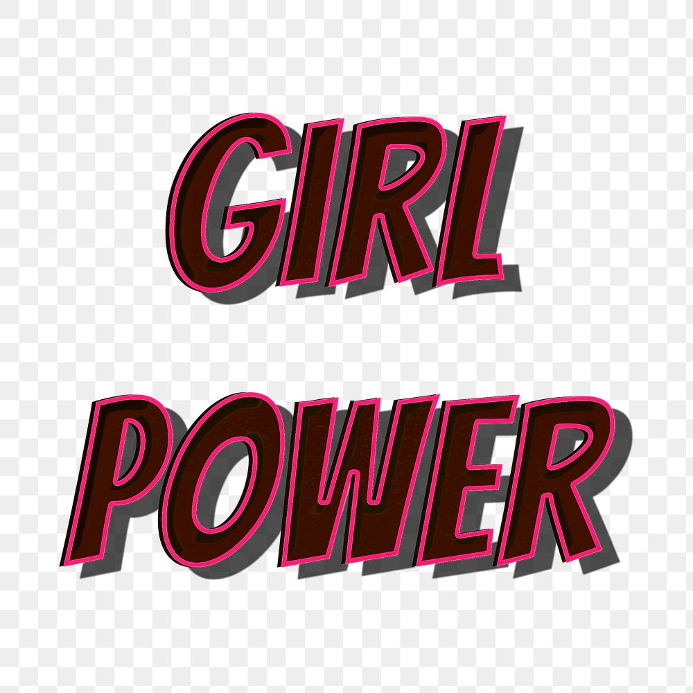 Girl power retro png typography 