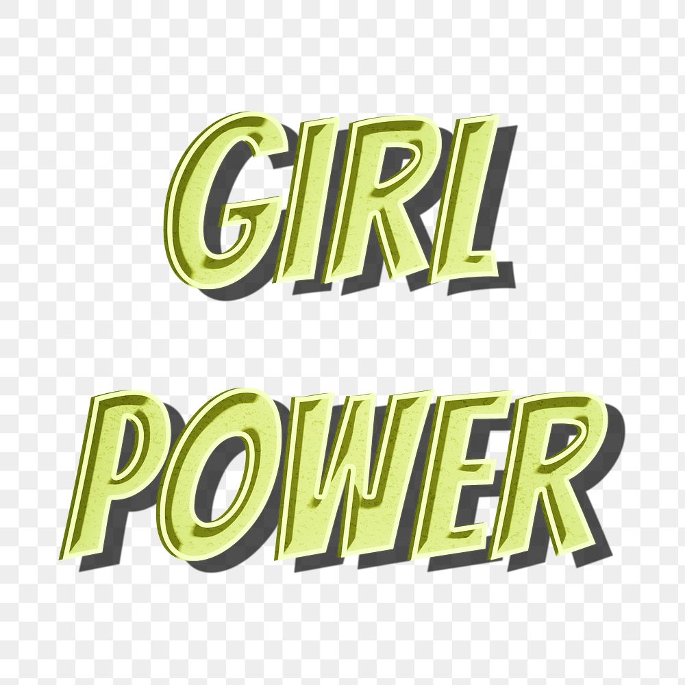 Girl power png retro lettering