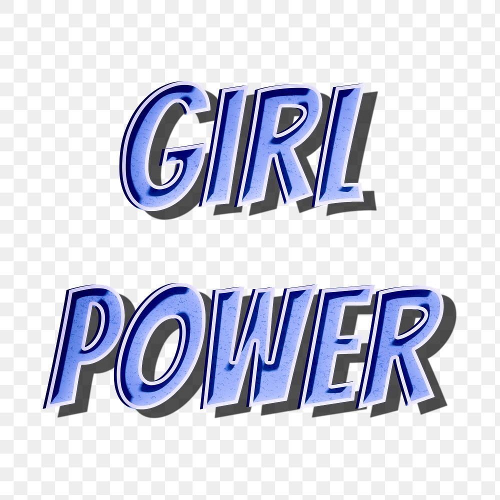 Girl power retro shadow typography