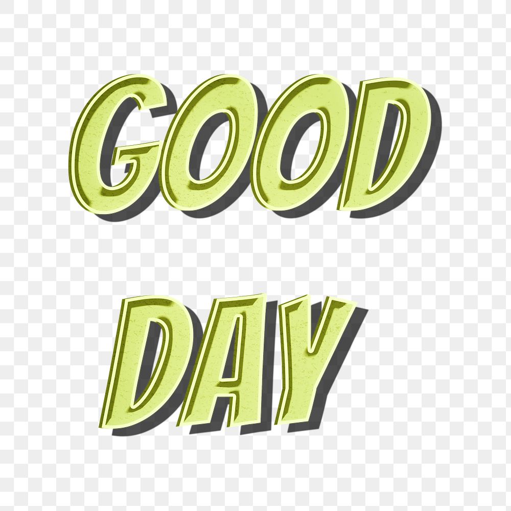 Good day retro png typography 