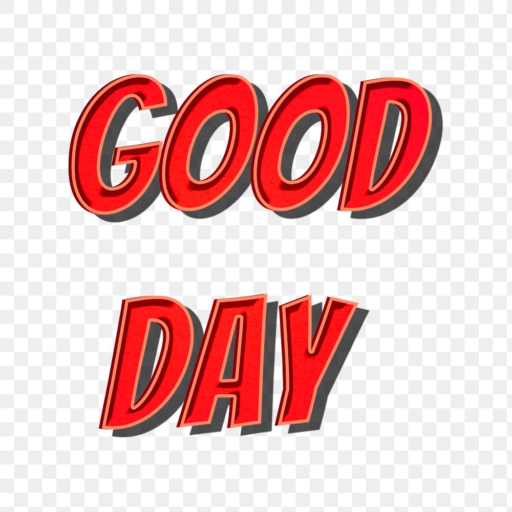 Good day png retro lettering