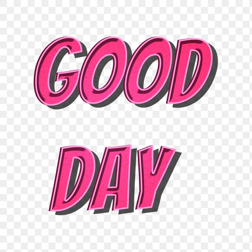 Good day png cartoon word sticker typography