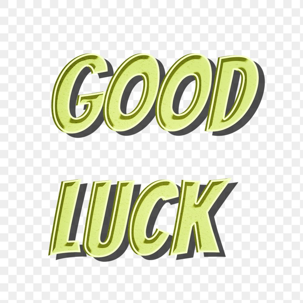 Good luck message png retro font