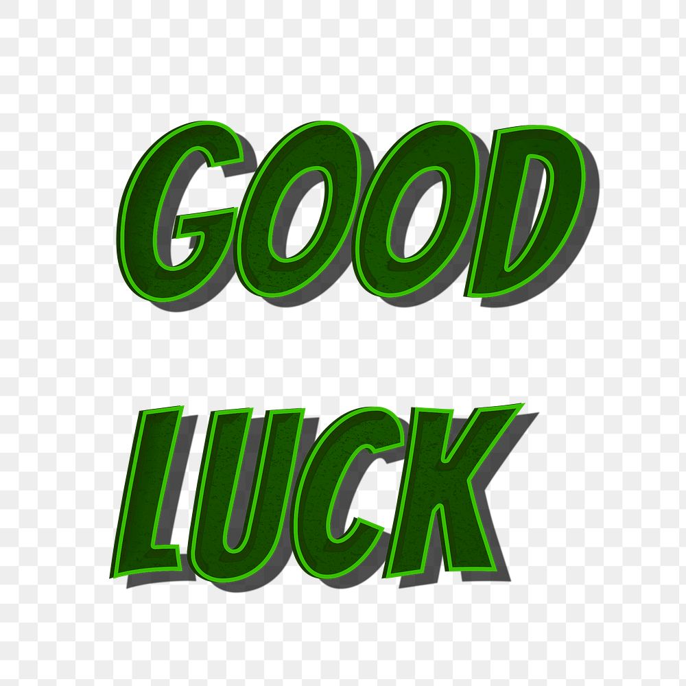 Good luck retro png typography 