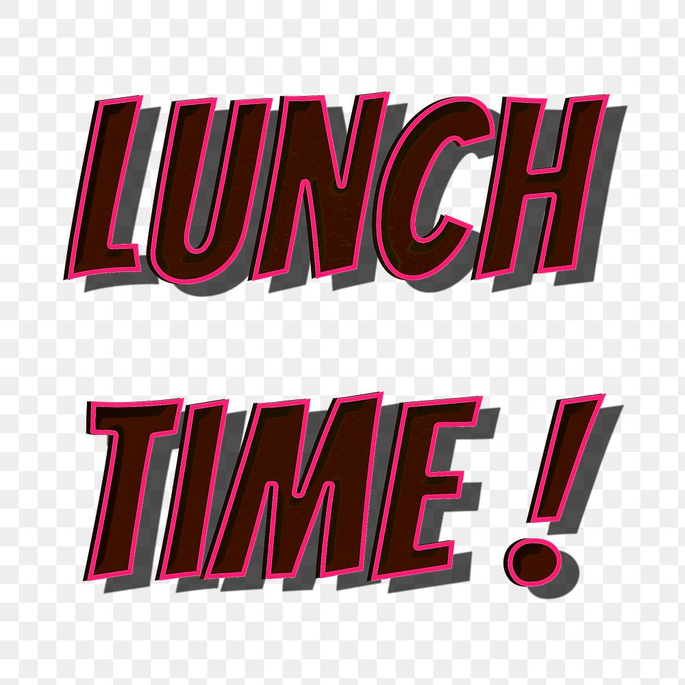 Lunch time! png retro lettering