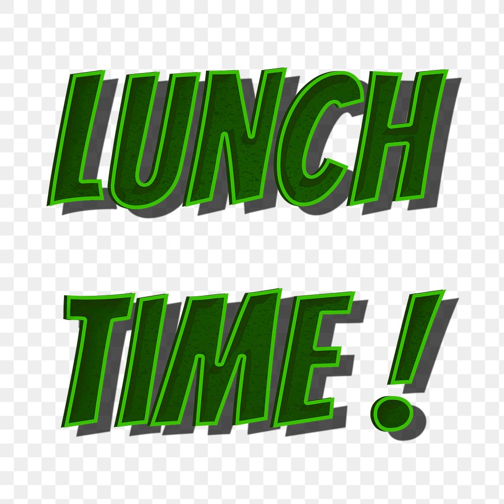 Lunch time! message png retro font