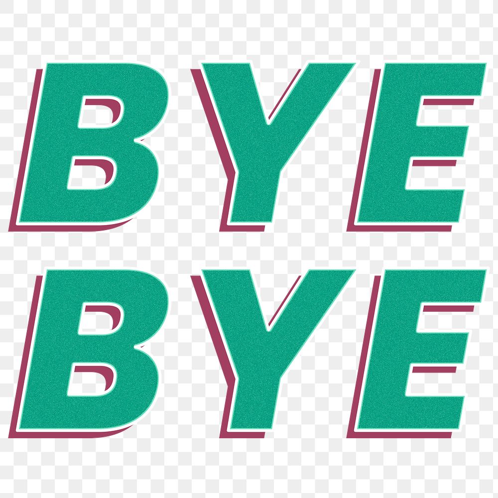 Bye bye png retro shadow typography 3d effect