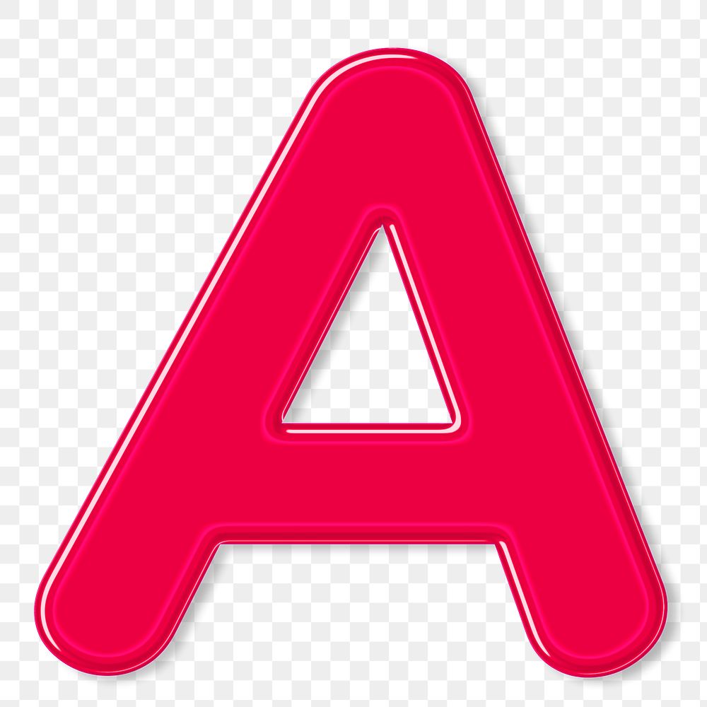 Letter A jelly bold embossed png typography