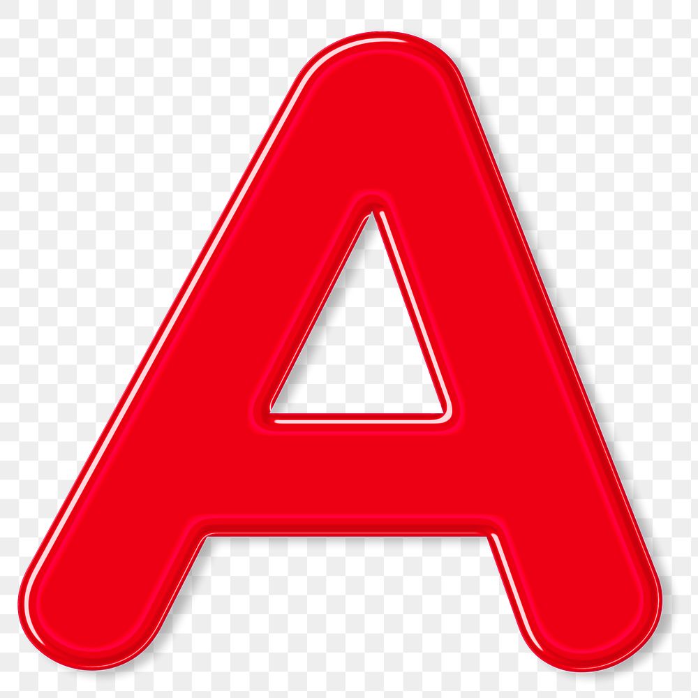 Letter A jelly bold embossed png typography