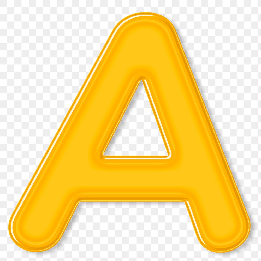 Letter A jelly bold embossed png typography